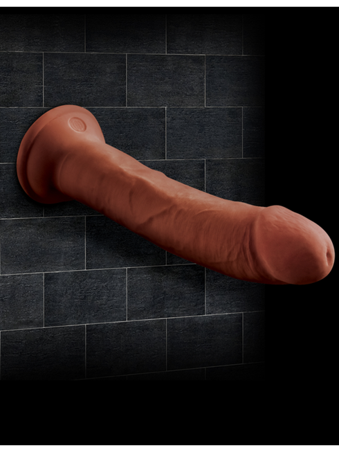 KING COCK PLUS 8 IN. TRIPLE DENSITY COCK BROWN